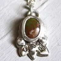 Moss stone, spring nest bracelet in silver and turquoise