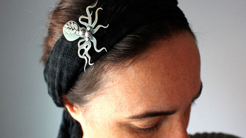 Mr. Octopus, elegant octopus brooch in sterling silver