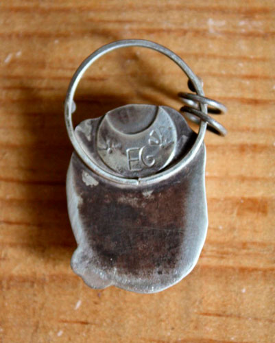 Mystery, magical mirror pendant in silver and chrysoprase