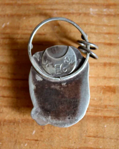 Mystery, magical mirror pendant in silver and chrysoprase