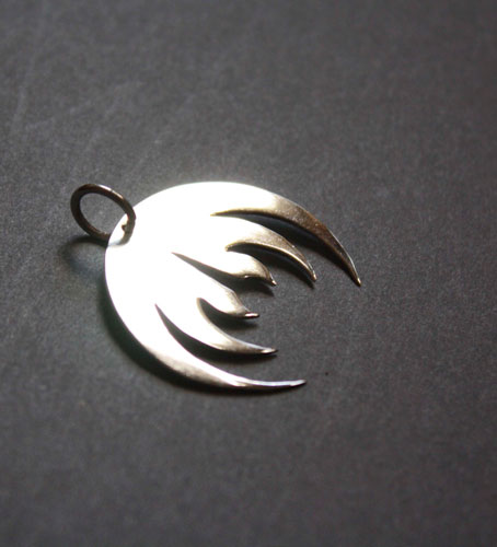 Magma, rock band logo pendant in sterling silver