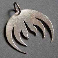 Magma, rock band logo pendant in sterling silver