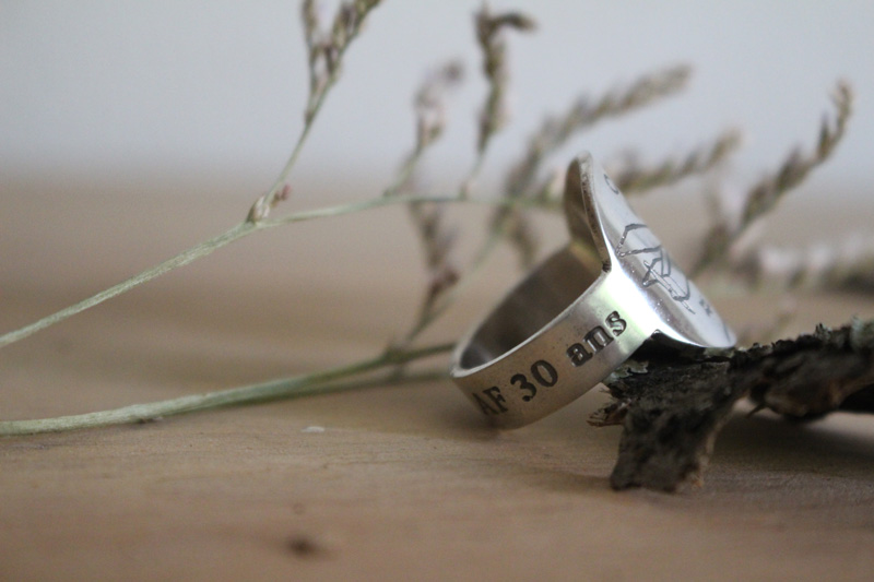 Make your life a dream and a dream a reality, the little prince’s plane ring in silver