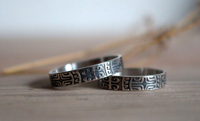 Marquesan, Polynesian cross ring in sterling silver