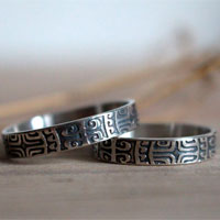 Marquesan wedding rings, Polynesian cross ring in sterling silver
