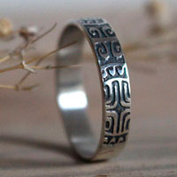 Marquesan, Polynesian cross ring in sterling silver