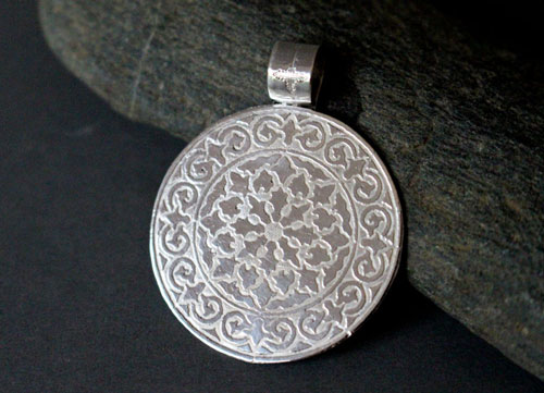 Merlin, Arthurian medieval shield pendant in sterling silver