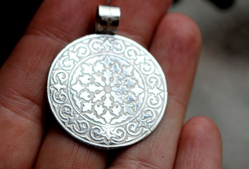 Merlin, Arthurian medieval shield pendant in sterling silver