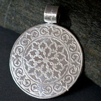 Merlin, Arthurian medieval shield pendant in sterling silver