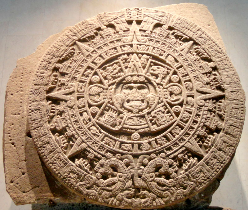 Mesoamerica, Pre-Hispanic Aztec and Maya calendar pendant in silver