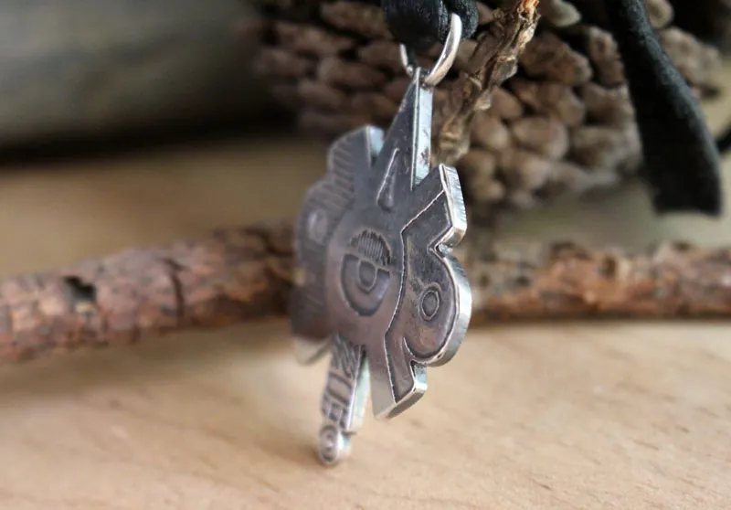 Nahui Ollin, Aztec equinox and solstice necklace in silver