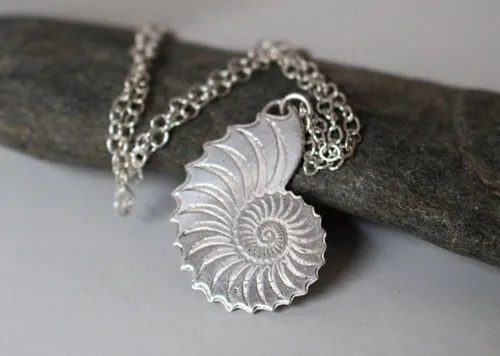 Nautiloid, eternal nautilus necklace in sterling silver