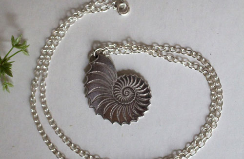 Nautiloid, eternal nautilus necklace in sterling silver