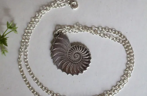 Nautiloid, eternal nautilus necklace in sterling silver