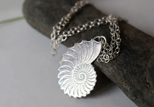 Nautiloid, eternal nautilus necklace in sterling silver