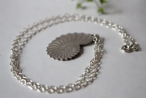 Nautiloid, eternal nautilus necklace in sterling silver
