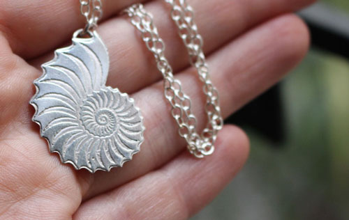 Nautiloid, eternal nautilus necklace in sterling silver