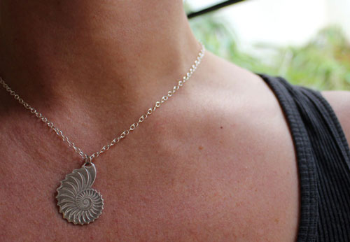 Nautiloid, eternal nautilus necklace in sterling silver