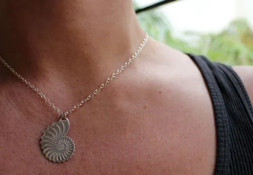 Nautiloid, eternal nautilus necklace in sterling silver