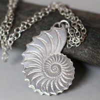Nautiloid, eternal nautilus necklace in sterling silver