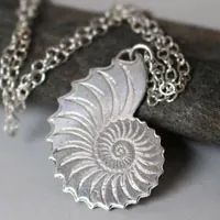 Nautiloid, eternal nautilus necklace in sterling silver