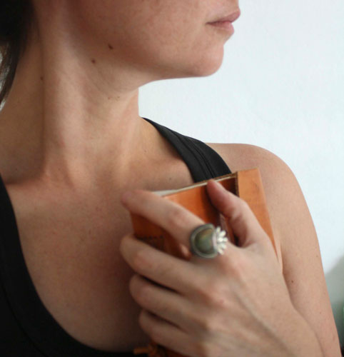 Nénufar, pond, water lily and lotus ring in silver and royal imperial jasper