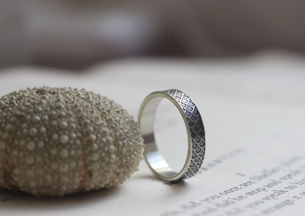 Nereid, Greek mythology and scales ring in silver