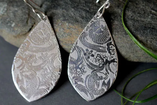 Nishikigoi, Japanese koi fish earrings in sterling silver