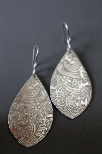 Nishikigoi, Japanese koi fish earrings in sterling silver