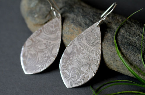 Nishikigoi, Japanese koi fish earrings in sterling silver