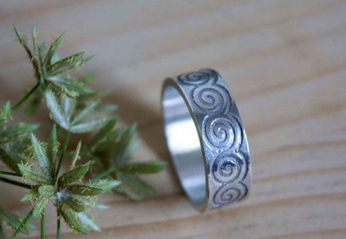 Njord, Viking wave ring in sterling silver