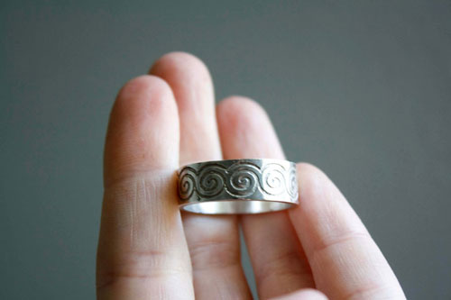 Njord, Viking wave ring in sterling silver