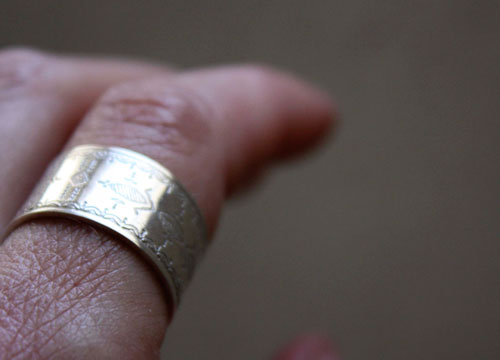 Nomad, tribal Tuareg ethnic ring in sterling silver