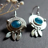 Nova Apatite, astronomy earrings in silver and blue apatite