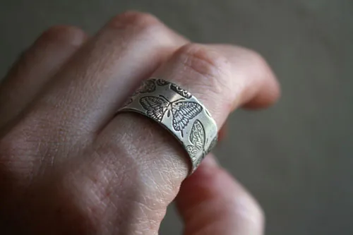 Nymph, butterfly ring in sterling silver