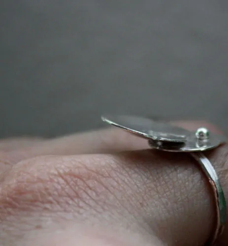 Nympheale, lotus water lily ring in sterling silver