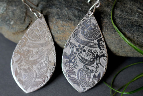 Nishikigoi, Japanese carp koi earrings in sterling silver