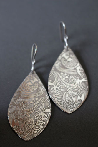 Nishikigoi, Japanese carp koi earrings in sterling silver