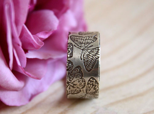 Nymphea, butterfly ring in sterling silver