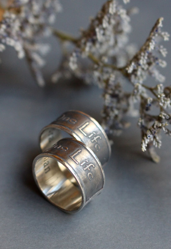 One love wedding bands, declaration inspired by U2 ring in silver