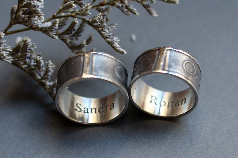 One love wedding bands, declaration inspired by U2 ring in silver