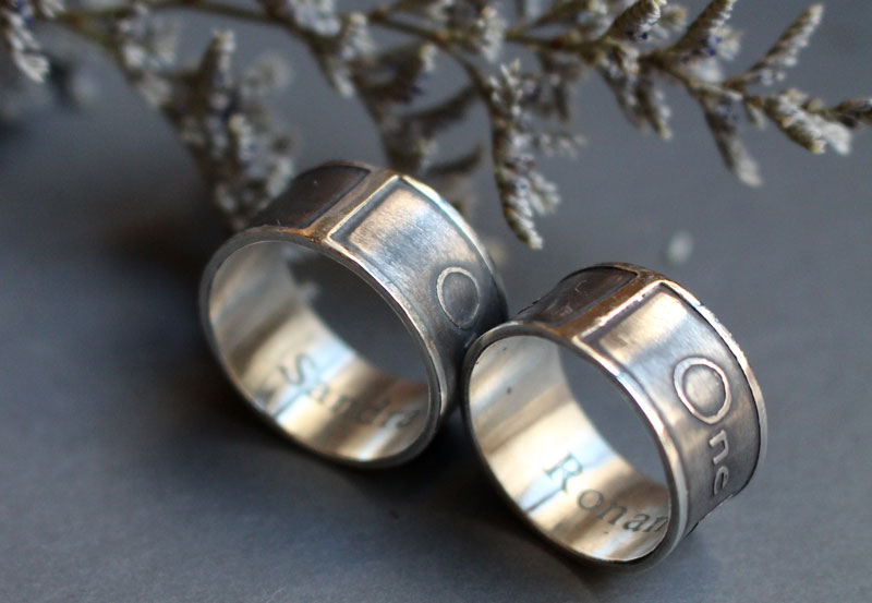 One love wedding bands, declaration inspired by U2 ring in silver