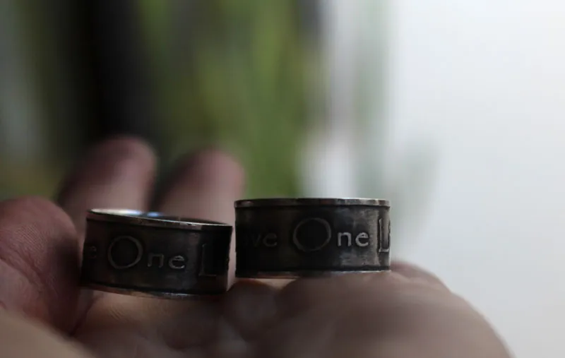 One love wedding bands, declaration inspired by U2 ring in silver