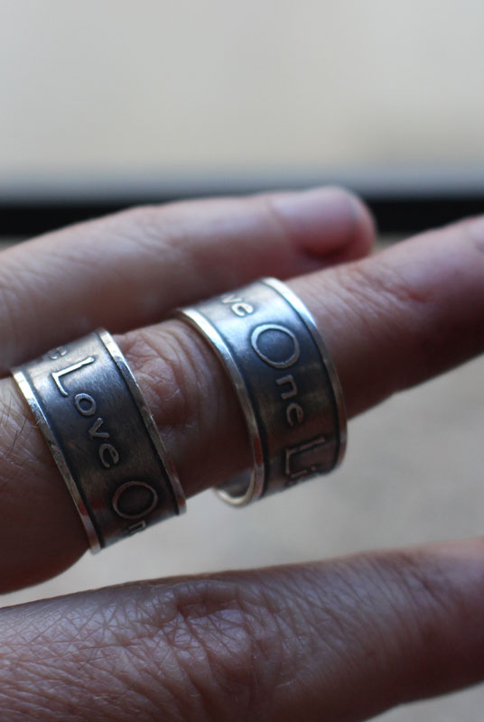 One love wedding bands, declaration inspired by U2 ring in silver