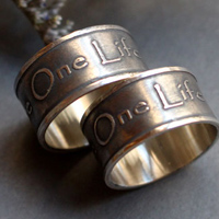 One love wedding bands, declaration inspired by U2 ring in silver