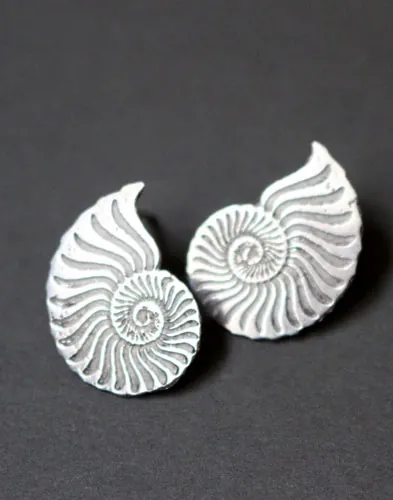 Ophite, Ammonites stud earrings in sterling silver