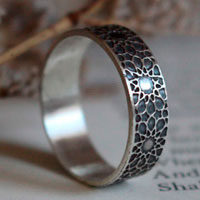 Oriental sun, geometric oriental sun ring in sterling silver