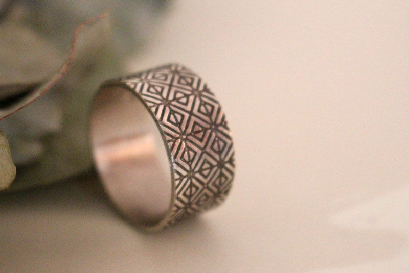 Origami, Japanese geometric ring in sterling silver