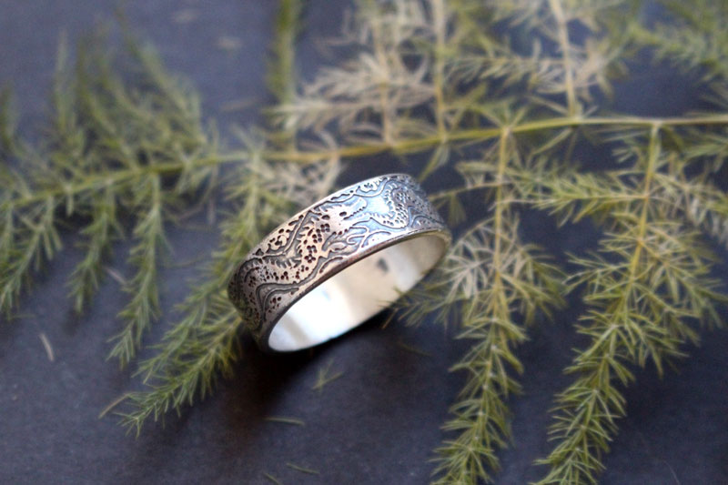 Ouroboros, infinite dragon ring in sterling silver