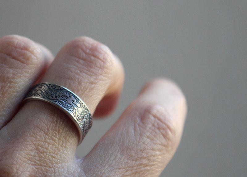 Ouroboros, infinite dragon ring in sterling silver
